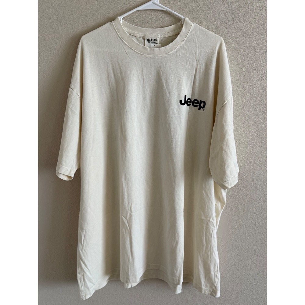 Jeep Trail Blazer Duck Graphic T-Shirt Mens 3XL Cream Jedco Heavyweight New